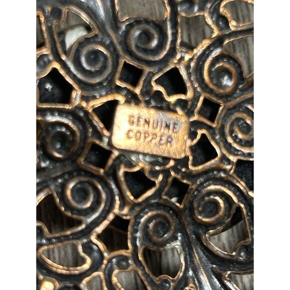 Vintage Copper Pendant Statement Necklace With Turquoise Stone READ - Picture 6 of 7